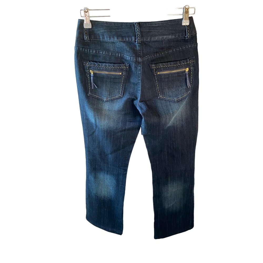 INC Denim Jeans Boot Leg Dark Wash Size 2 Womens low rise - Picture 2 of 6